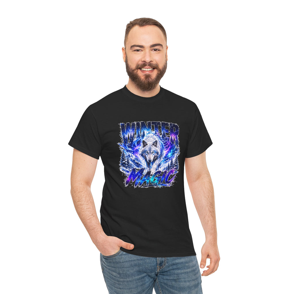 Wolf T Shirt, Winter Wolf Shirt, Wolf Lover Gift, Snowy Wolf Tee, Winter Magic Shirt, Wildlife Graphic Tee, Unisex Wolf Shirt