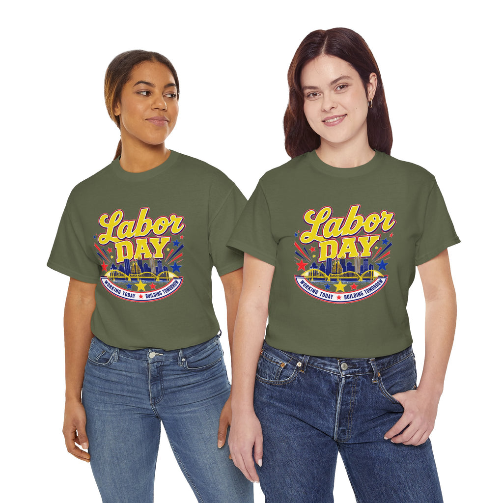 Labor Day Skyline T‑Shirt — Retro Stars & Stripes Celebration Tee
