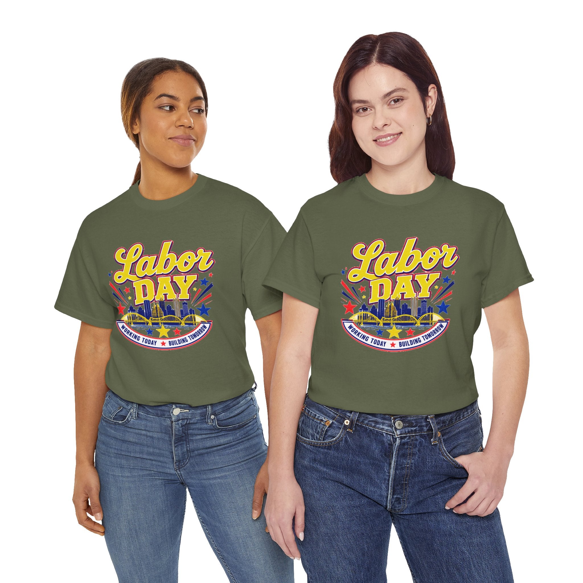 Labor Day Skyline T‑Shirt — Retro Stars & Stripes Celebration Tee