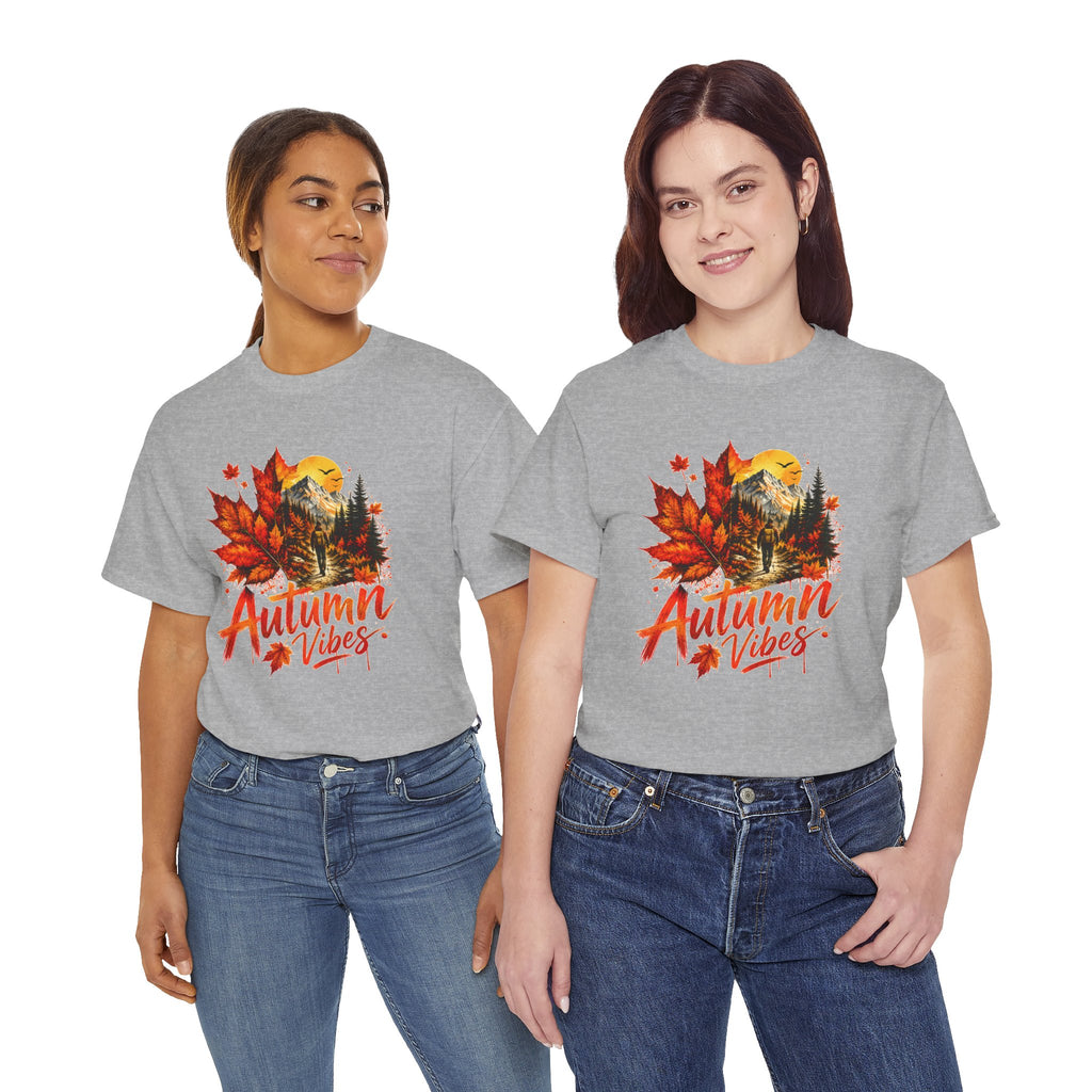 Autumn Vibes Shirt Fall Graphic Tee Colorful Leaves Nature T Shirt Cozy Fall Outfit