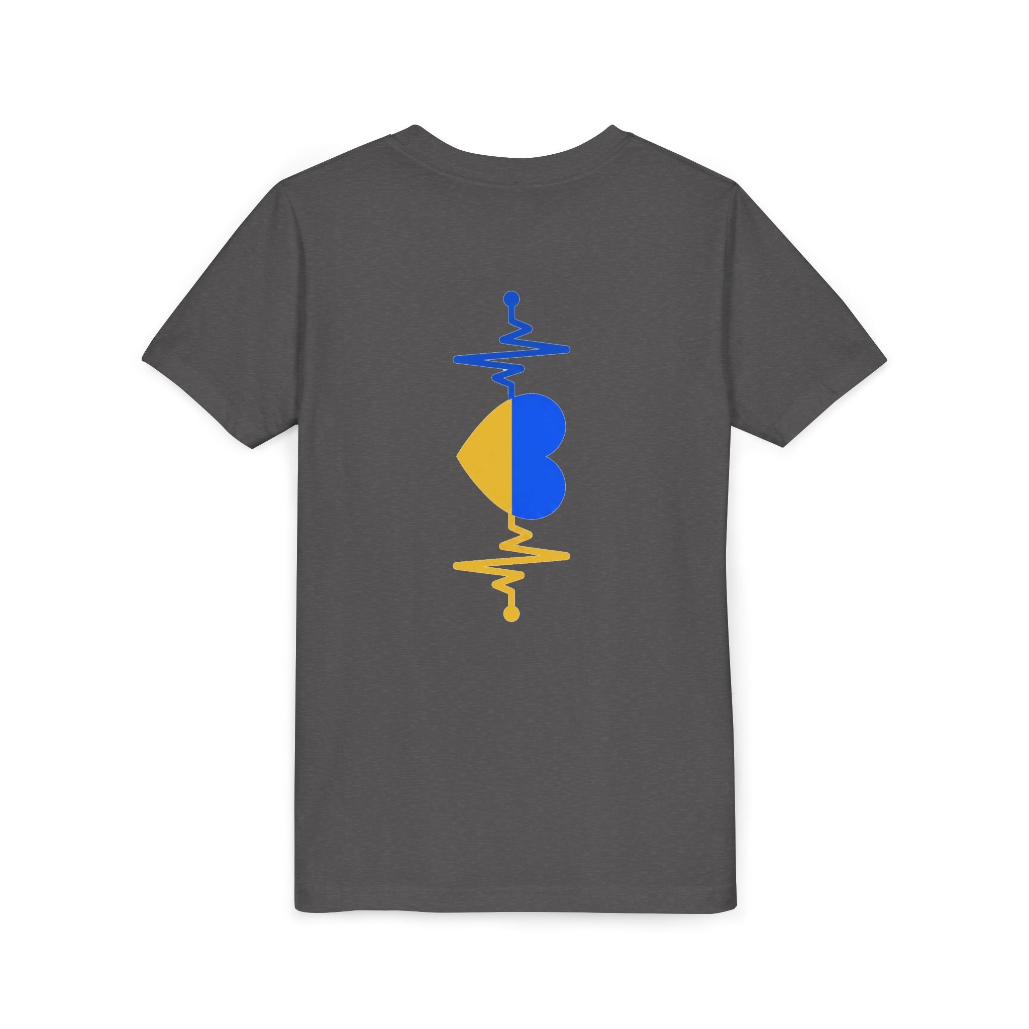 Love Ukraine Youth Tee — Blue & Yellow Heart Kids Shirt (Support Ukraine)