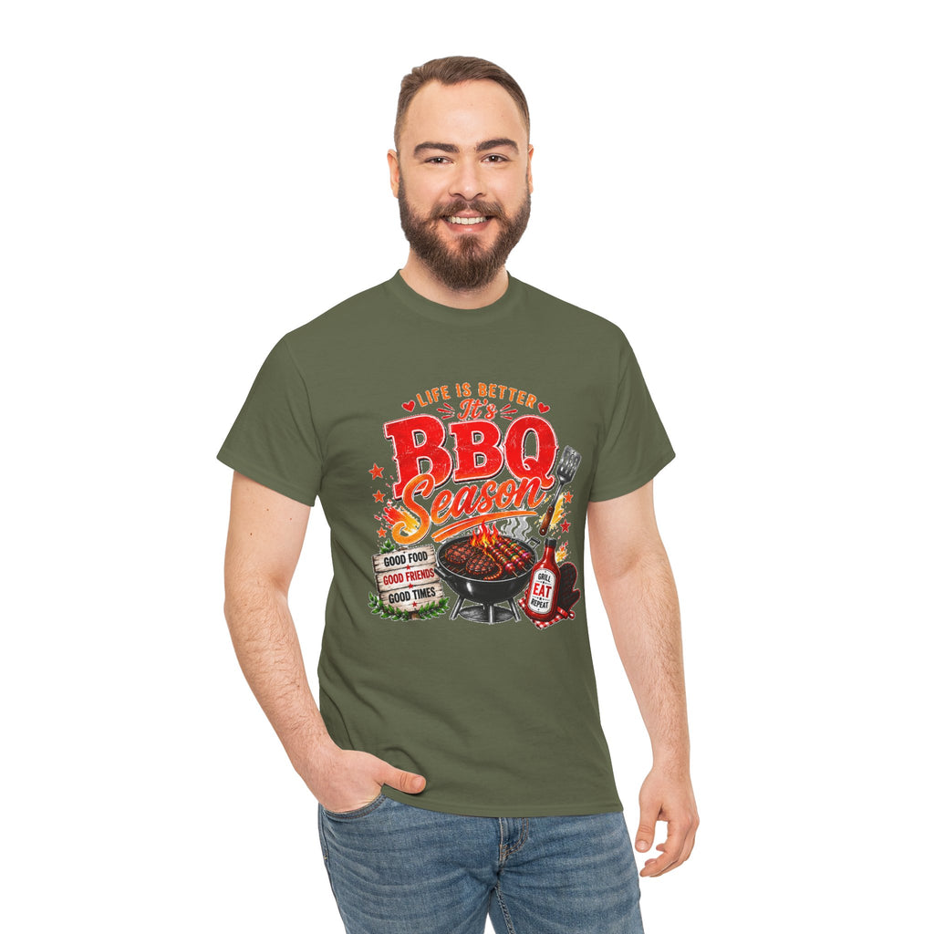 BBQ Season T-Shirt | Life Is Better It's BBQ Season Tee | Funny Grill Shirt | Summer Cookout Shirt | Barbecue Lover Gift | Backyard BBQ Tee