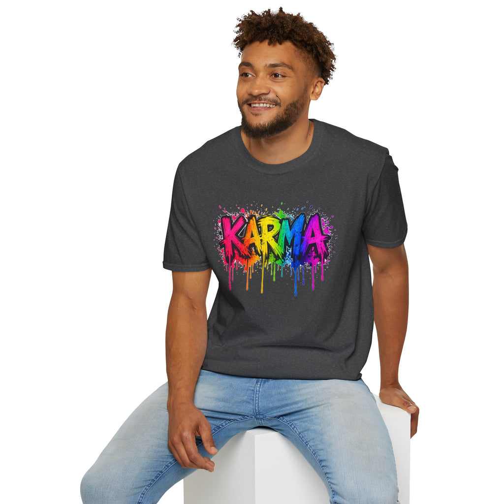 Karma Rainbow Drip Shirt, Funny Graphic Tee, Colorful Streetwear T-Shirt, Unisex Casual Tee, Gift Idea