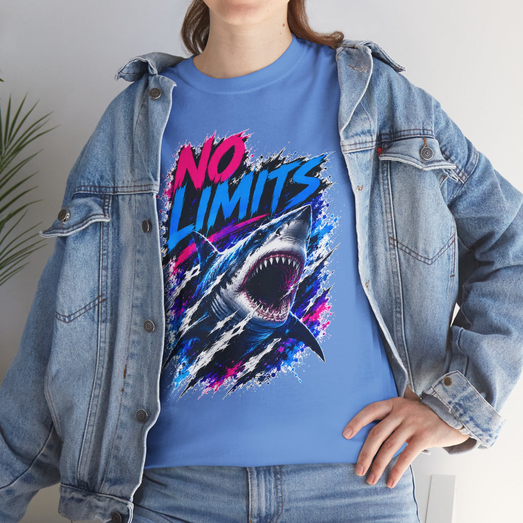 No Limits Shark T-Shirt | Great White Shark Graphic Tee | Unisex Streetwear Shirt | Ocean Lover Gift | Bold Shark Art Tee