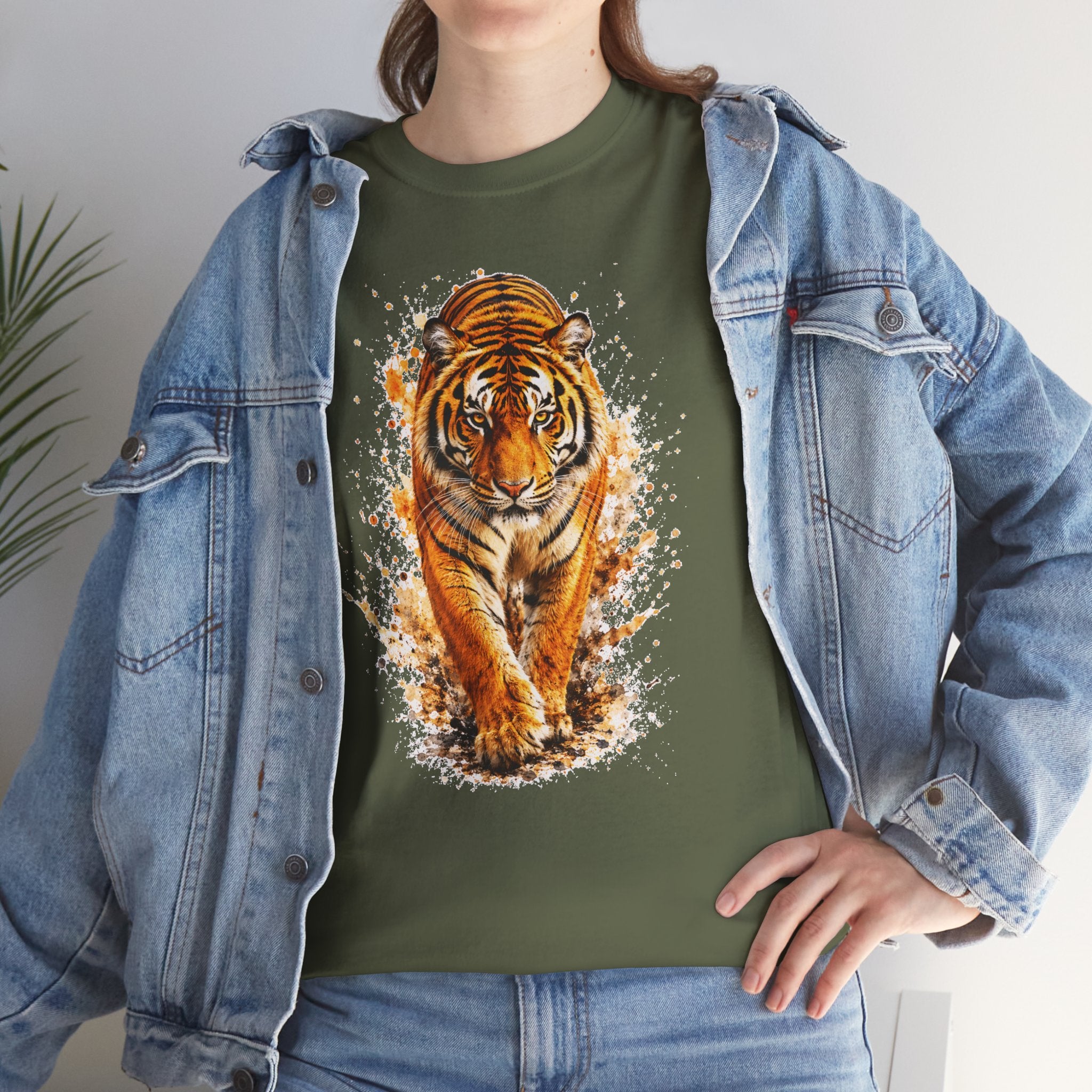 Majestic Tiger T-Shirt, Watercolor Tiger Graphic Tee, Unisex Wildlife Shirt, Tiger Lover Gift, Animal Art Tee