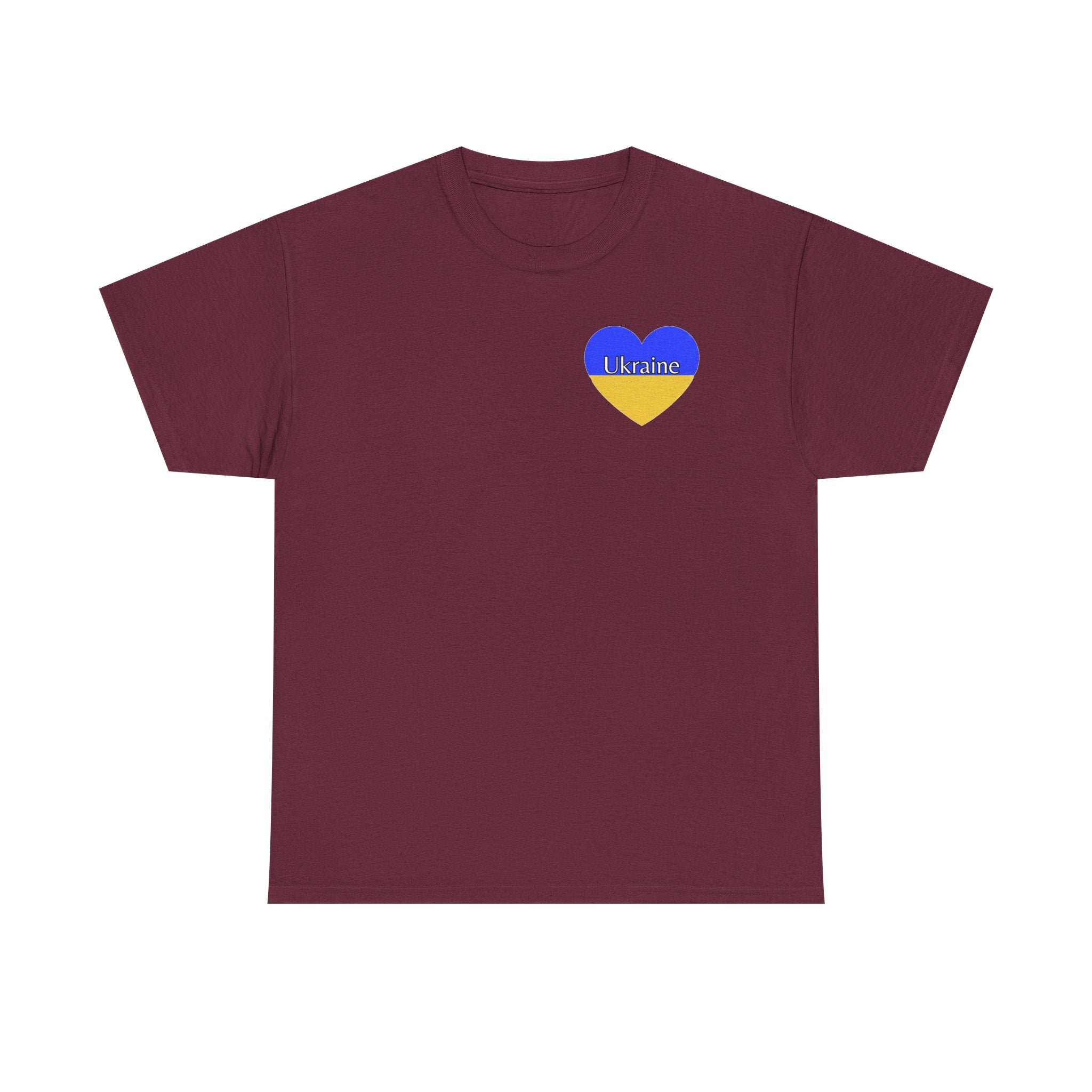 Love Ukraine T-Shirt — Heartbeat Blue & Yellow Support Tee