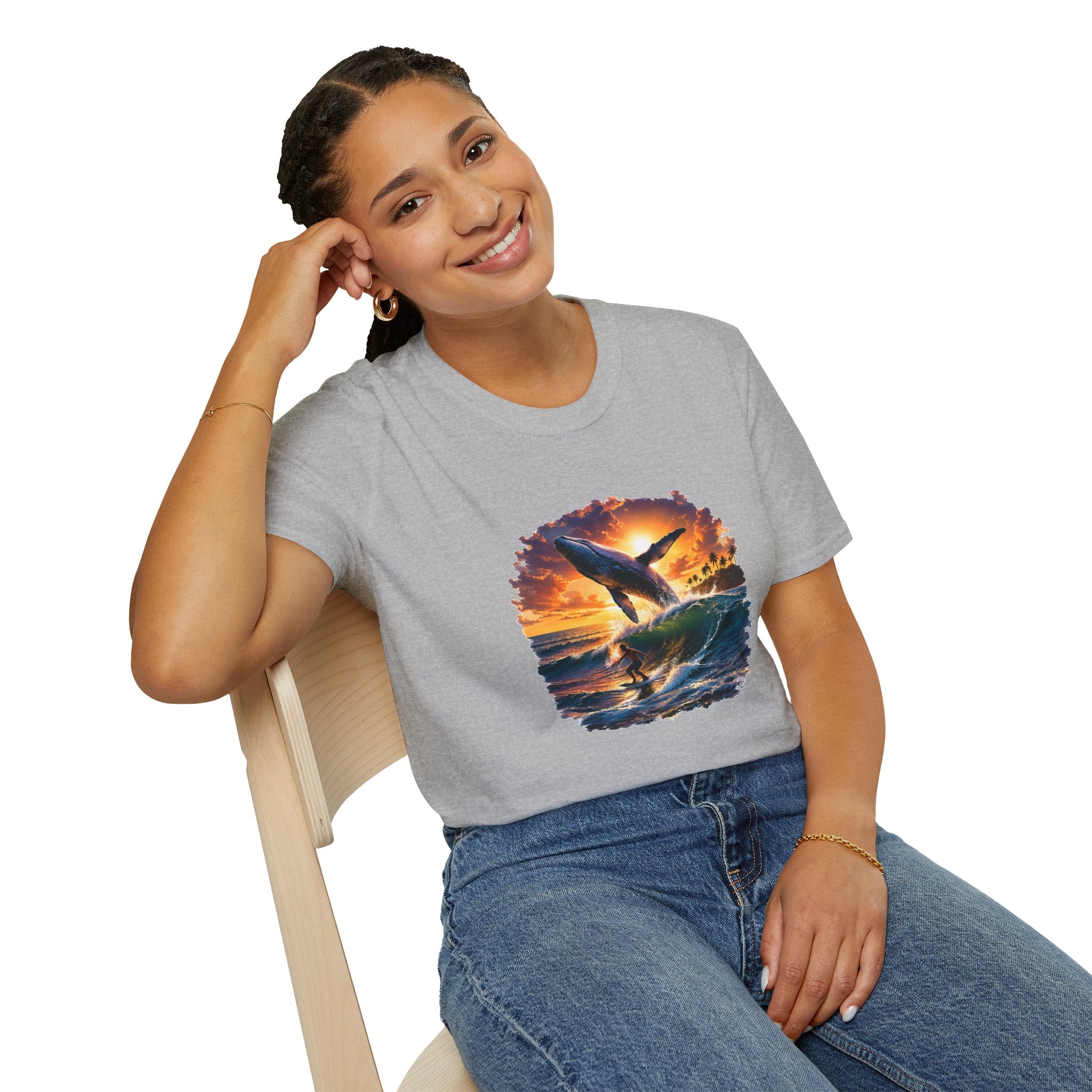 Whale Sunset T-Shirt — Ocean Jumping Humpback Tee