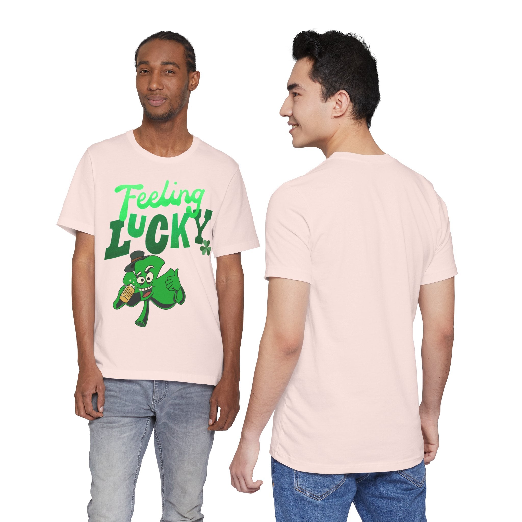Feeling Lucky St. Patrick's Day T-Shirt — Shamrock Leprechaun Graphic Tee