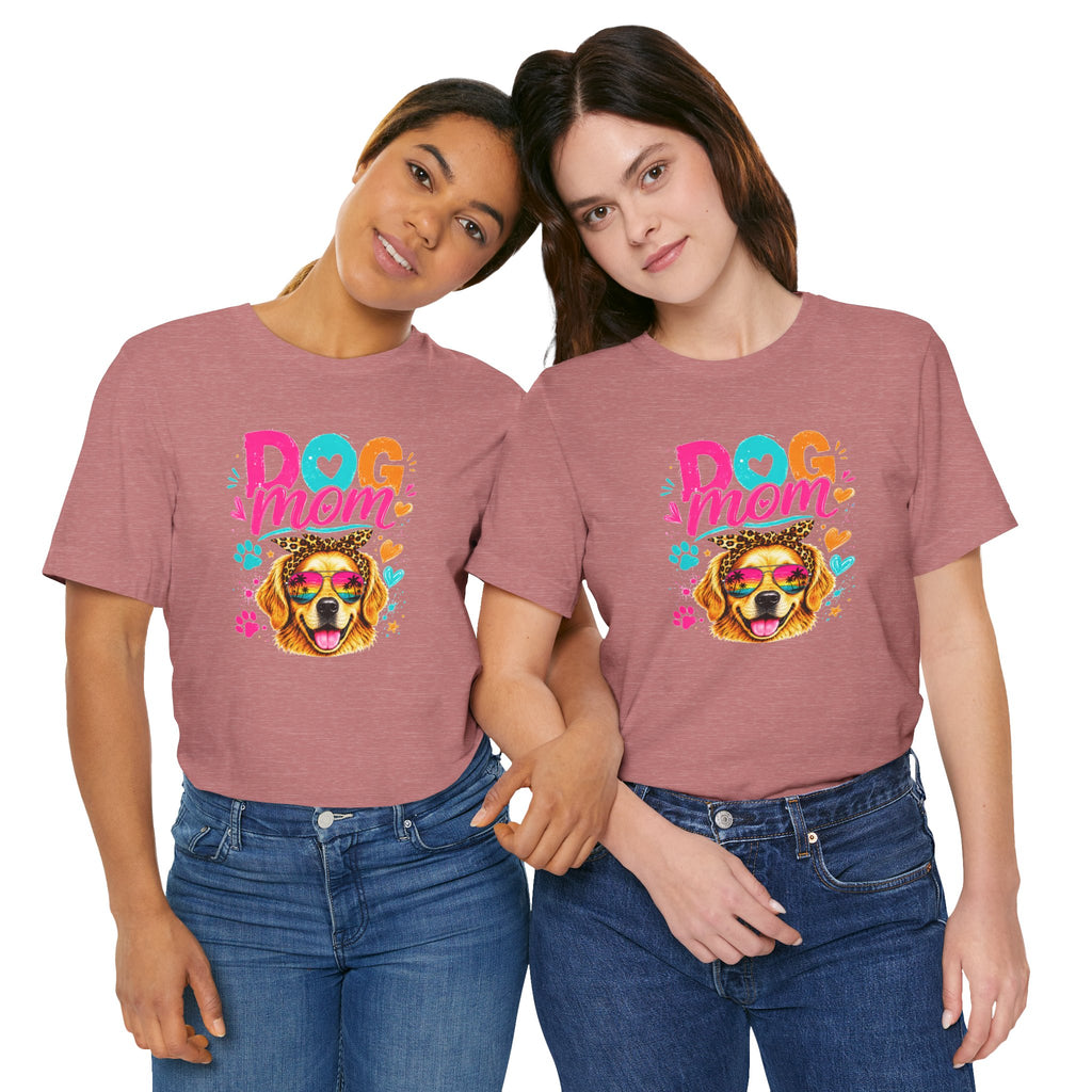 Dog Mom T-Shirt | Golden Retriever Shirt | Funny Dog Mom Gift | Colorful Retro Dog Lover Tee | Unisex Graphic T-Shirt