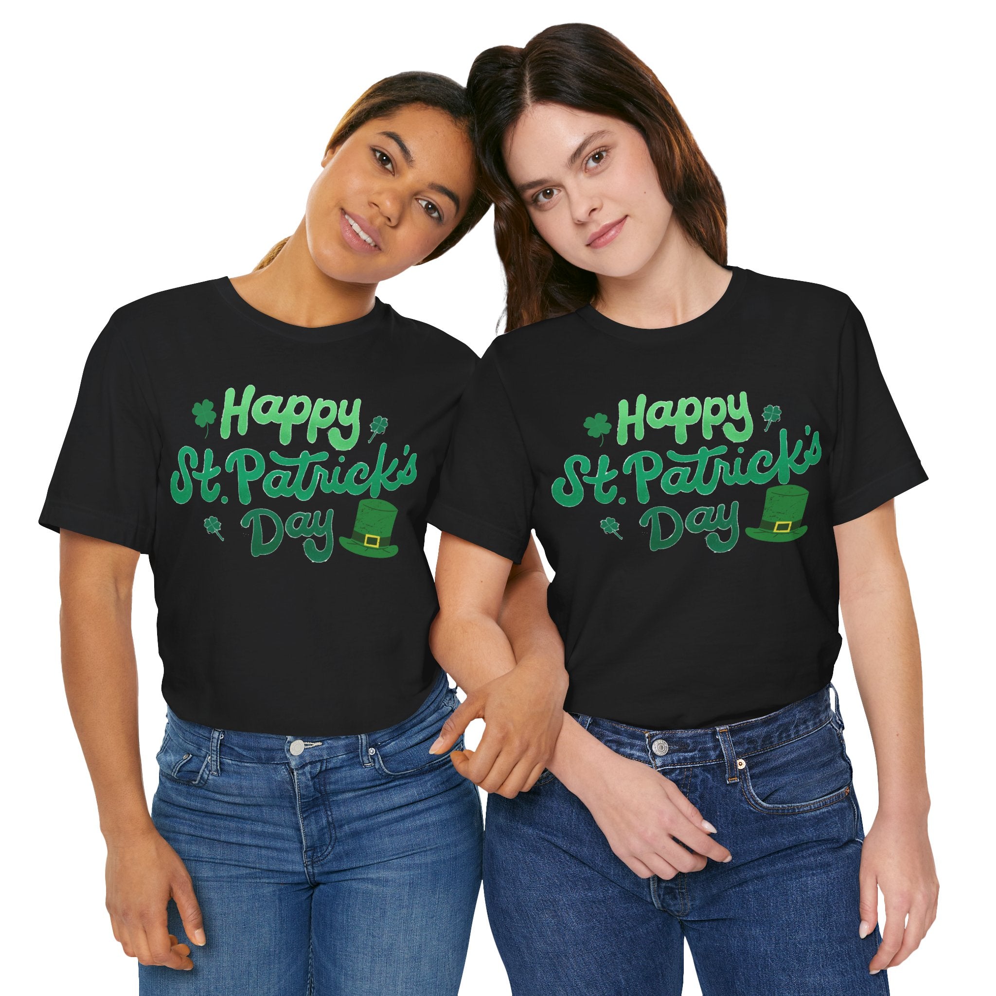 Happy St. Patrick's Day T-Shirt – Green Shamrock & Leprechaun Hat Tee