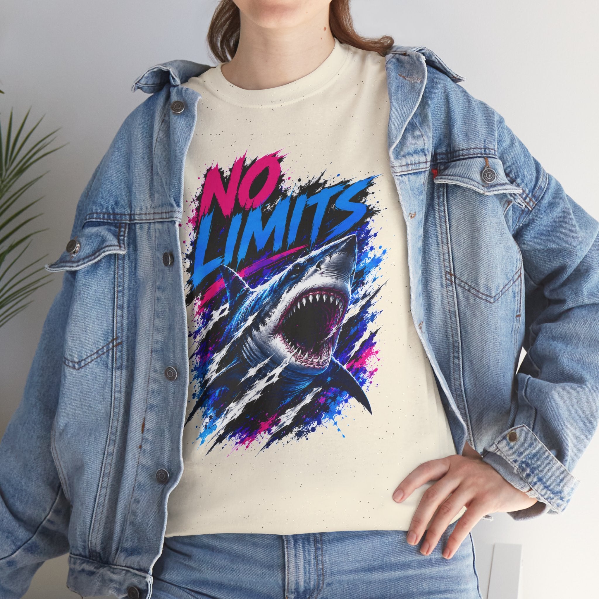 No Limits Shark T-Shirt | Great White Shark Graphic Tee | Unisex Streetwear Shirt | Ocean Lover Gift | Bold Shark Art Tee