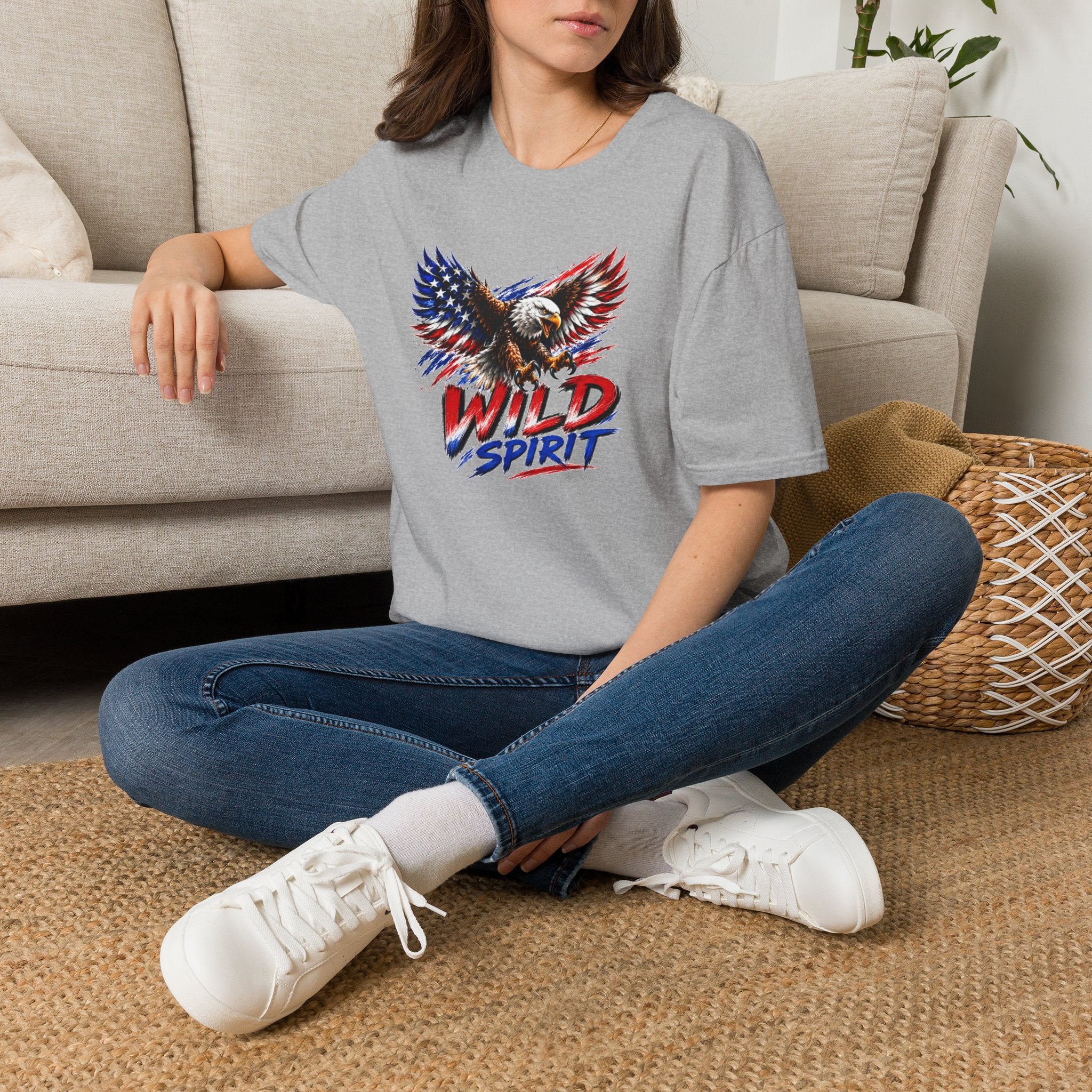 American Eagle T Shirt, Patriotic Eagle Shirt, Wild Spirit Tee, USA Flag Shirt, Fourth of July Shirt, Unisex Graphic Tee