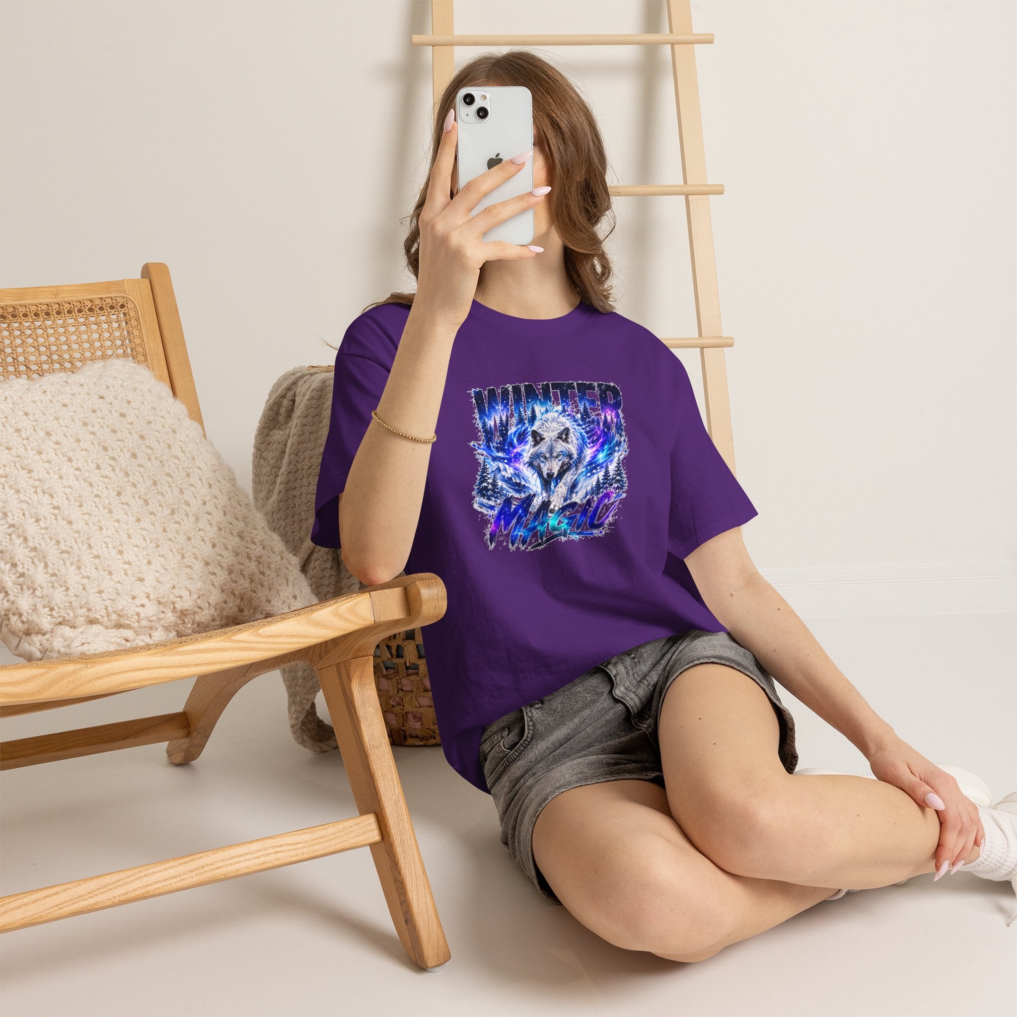 Wolf T Shirt, Winter Wolf Shirt, Wolf Lover Gift, Snowy Wolf Tee, Winter Magic Shirt, Wildlife Graphic Tee, Unisex Wolf Shirt