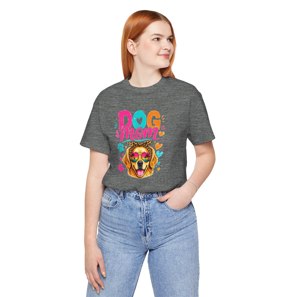 Dog Mom T-Shirt | Golden Retriever Shirt | Funny Dog Mom Gift | Colorful Retro Dog Lover Tee | Unisex Graphic T-Shirt