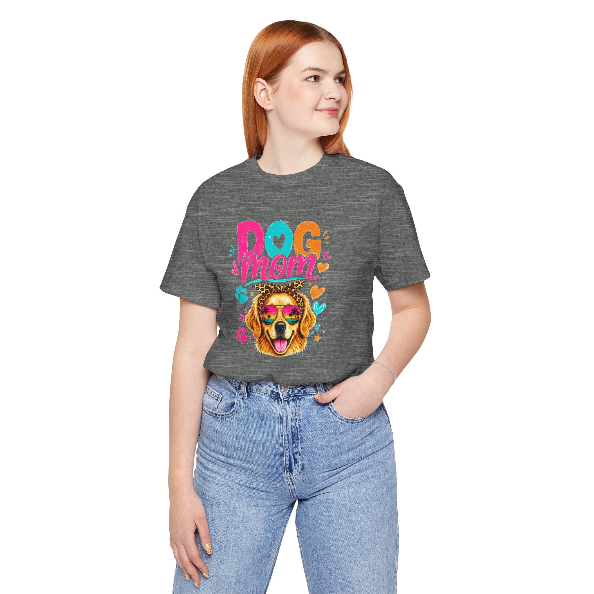 Dog Mom T-Shirt | Golden Retriever Shirt | Funny Dog Mom Gift | Colorful Retro Dog Lover Tee | Unisex Graphic T-Shirt