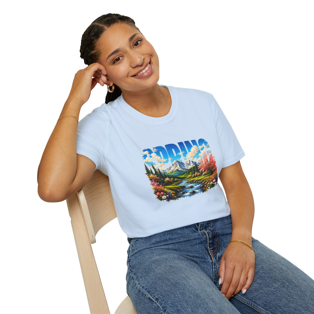 Spring Mountain T Shirt Scenic Landscape Tee