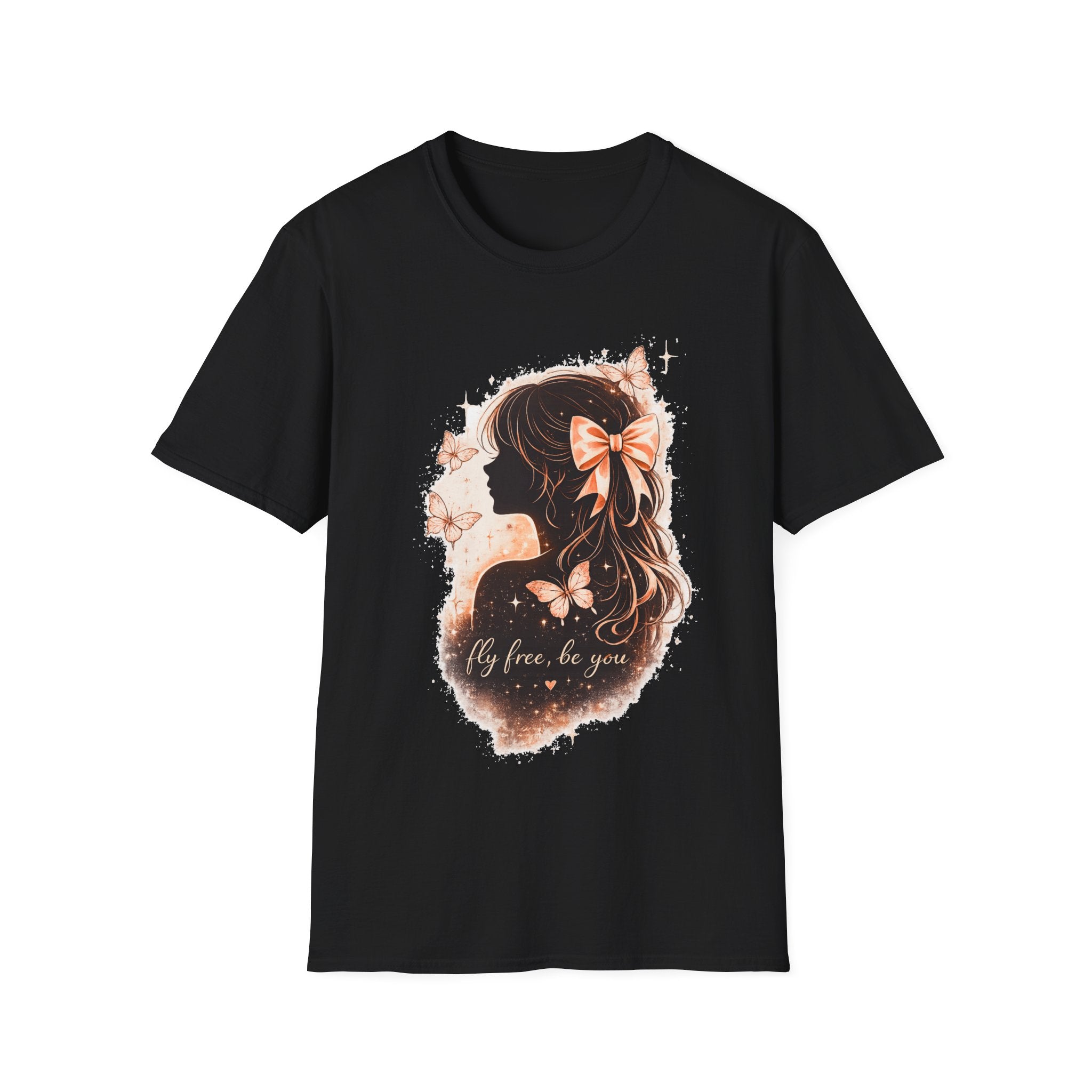 Coquette Butterfly Shirt, Feminine Aesthetic Tee, Soft Girl T-Shirt, Bow Graphic Tee, Cute Butterfly Shirt for Women, Trendy Pinterest Style