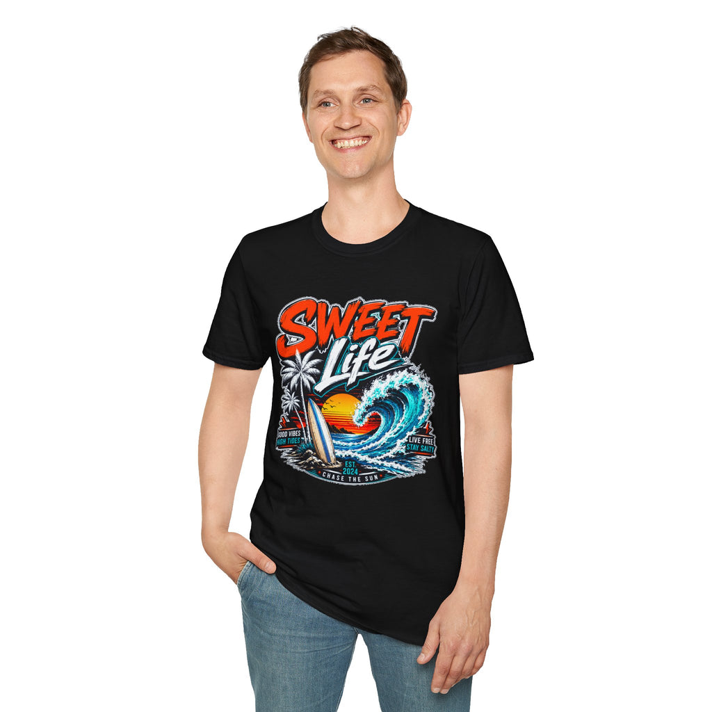 Vintage Beach T-Shirt, Sweet Life Surf Tee, Coastal Summer Graphic Shirt