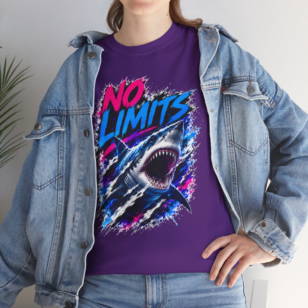 No Limits Shark T-Shirt | Great White Shark Graphic Tee | Unisex Streetwear Shirt | Ocean Lover Gift | Bold Shark Art Tee