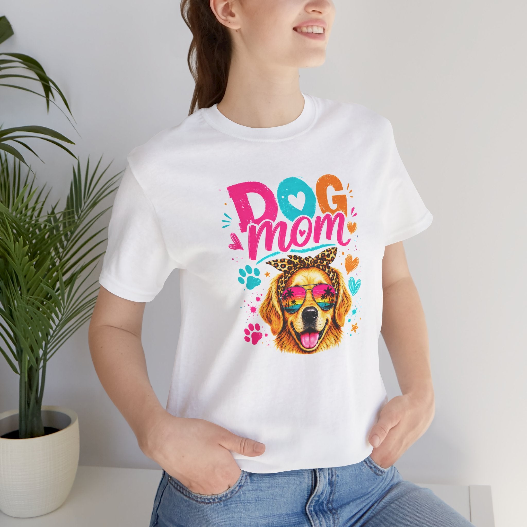 Dog Mom T-Shirt | Golden Retriever Shirt | Funny Dog Mom Gift | Colorful Retro Dog Lover Tee | Unisex Graphic T-Shirt