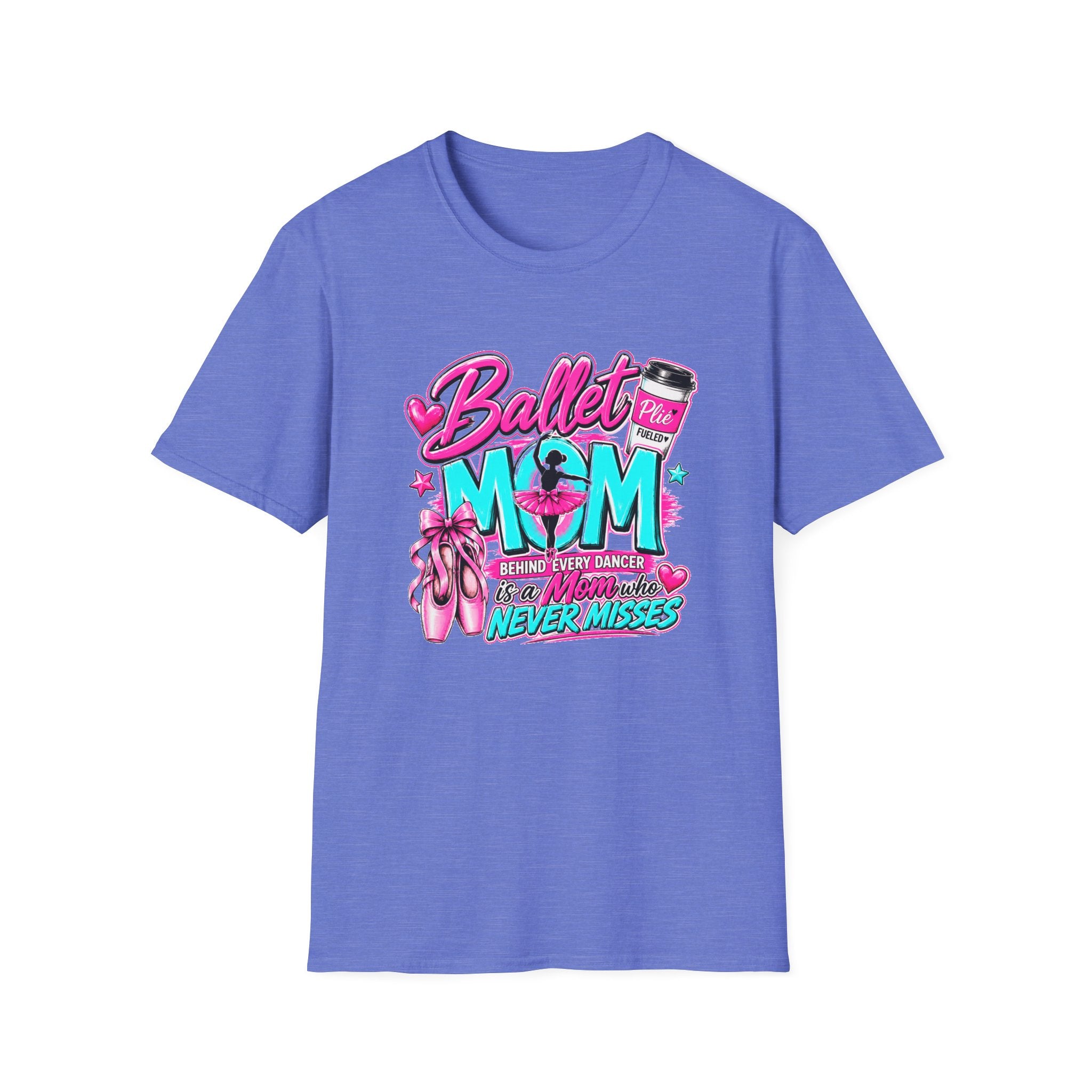 Ballet Mom T-Shirt — "Being Every Dancer's Mom" Pink Ballet Shoes & Coffee Design