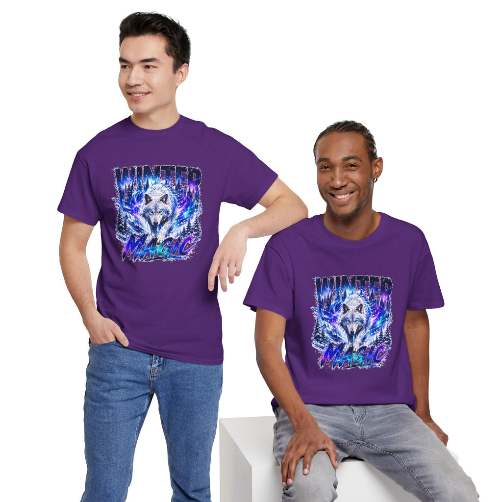 Wolf T Shirt, Winter Wolf Shirt, Wolf Lover Gift, Snowy Wolf Tee, Winter Magic Shirt, Wildlife Graphic Tee, Unisex Wolf Shirt
