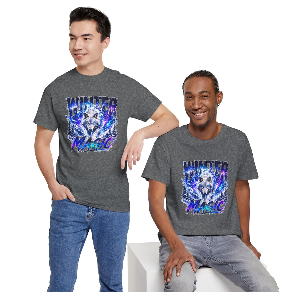 Wolf T Shirt, Winter Wolf Shirt, Wolf Lover Gift, Snowy Wolf Tee, Winter Magic Shirt, Wildlife Graphic Tee, Unisex Wolf Shirt