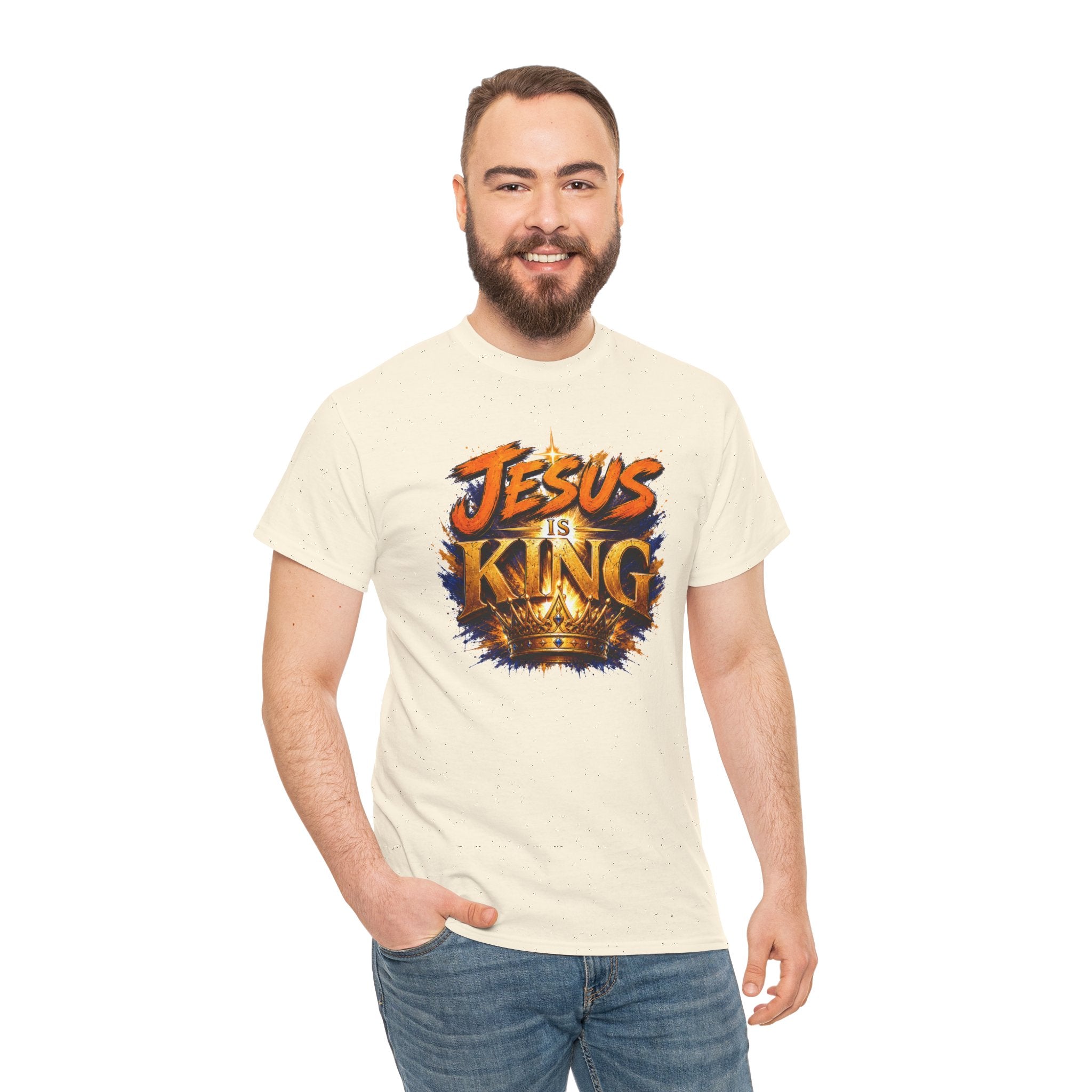 Jesus Is King Christian T-Shirt | Crown Graphic Tee | Religious Unisex Shirt | Faith Apparel | Christian Gift for Men & Women