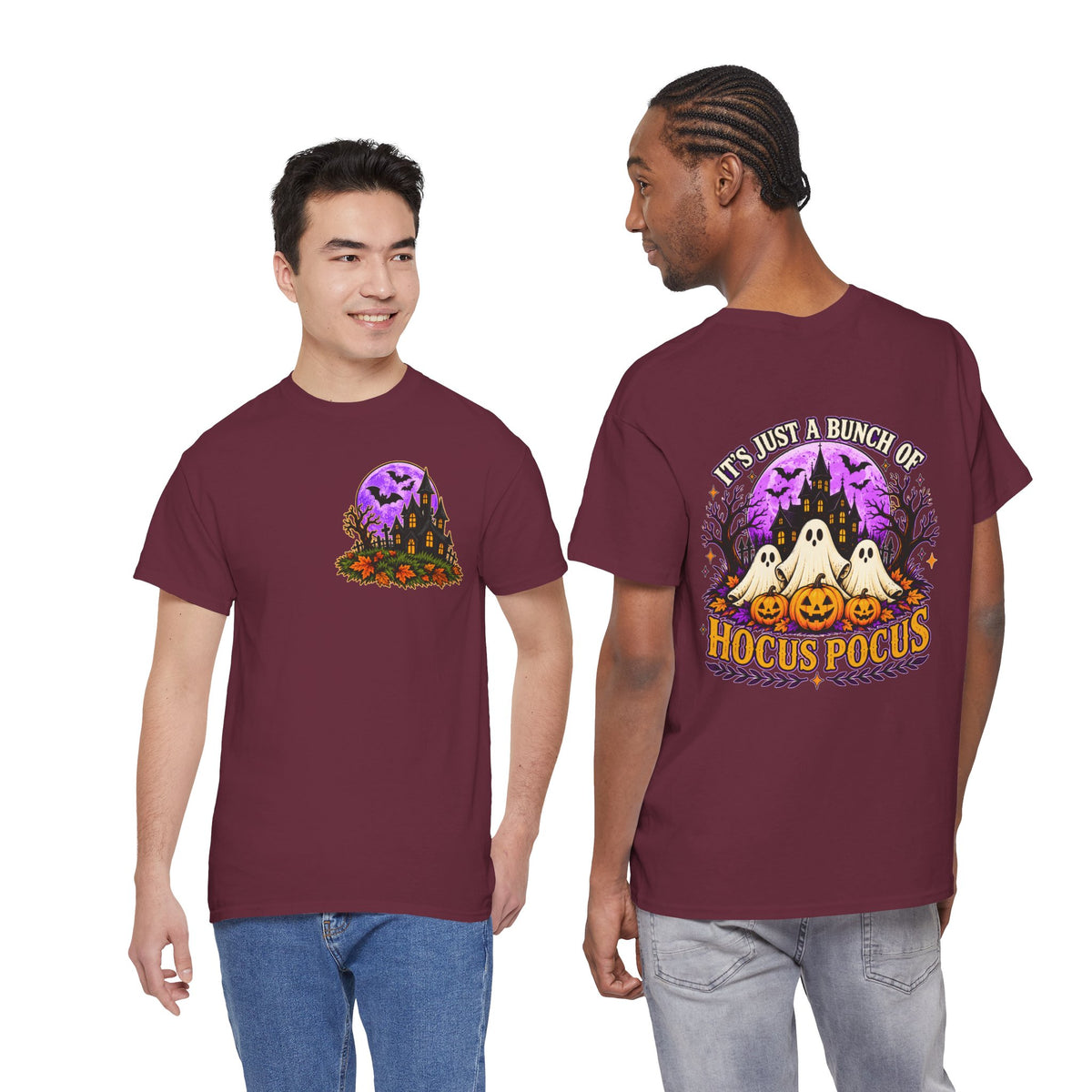 Hocus Pocus Halloween Shirt | Ghost & Pumpkin Front Back Tee