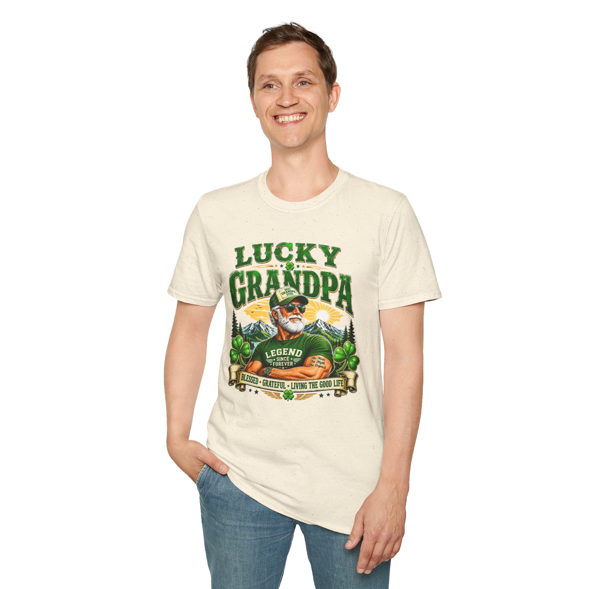Lucky Grandpa T-Shirt | Funny Grandpa Gift | Vintage Lucky Grandfather Shirt | St. Patrick's Day Tee | Gift for Grandpa | Lucky Irish Tee
