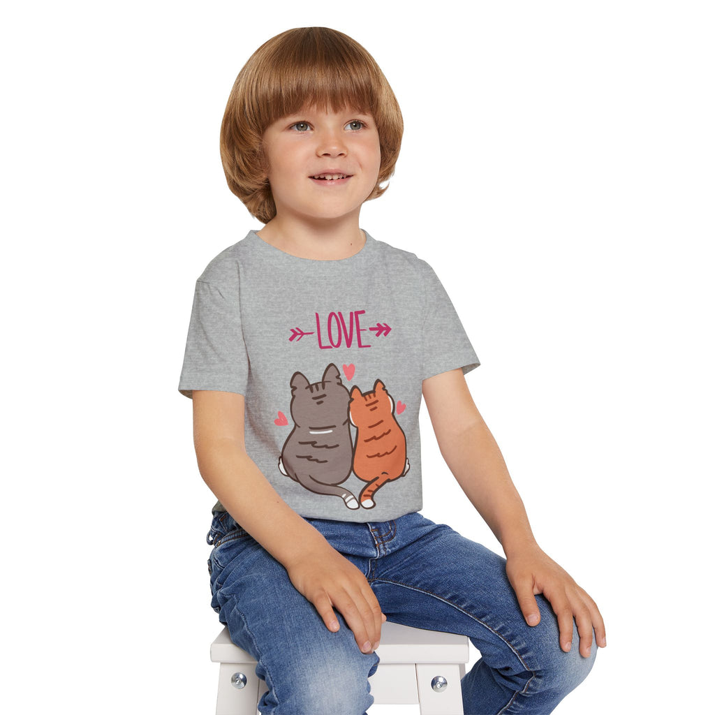 Cute Toddler Cat Shirt, Kids Valentine Shirt, Love Cats T-Shirt for Boys Girls, Matching Siblings Outfit, Kids Cute Animal Tee, Gift for Kids