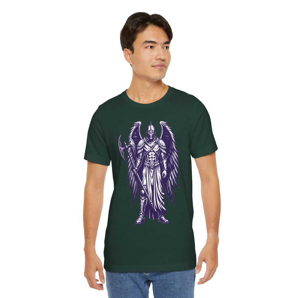 Fallen Angel Warrior T-Shirt | Gothic Fantasy Winged Knight Tee