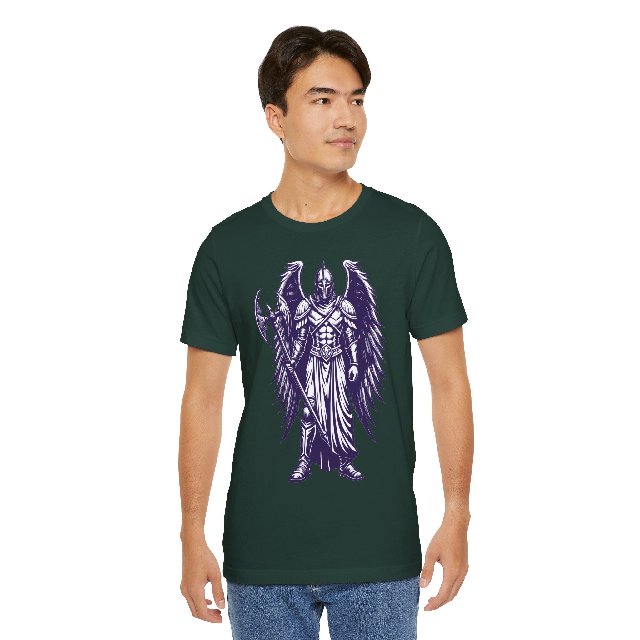 Fallen Angel Warrior T-Shirt | Gothic Fantasy Winged Knight Tee