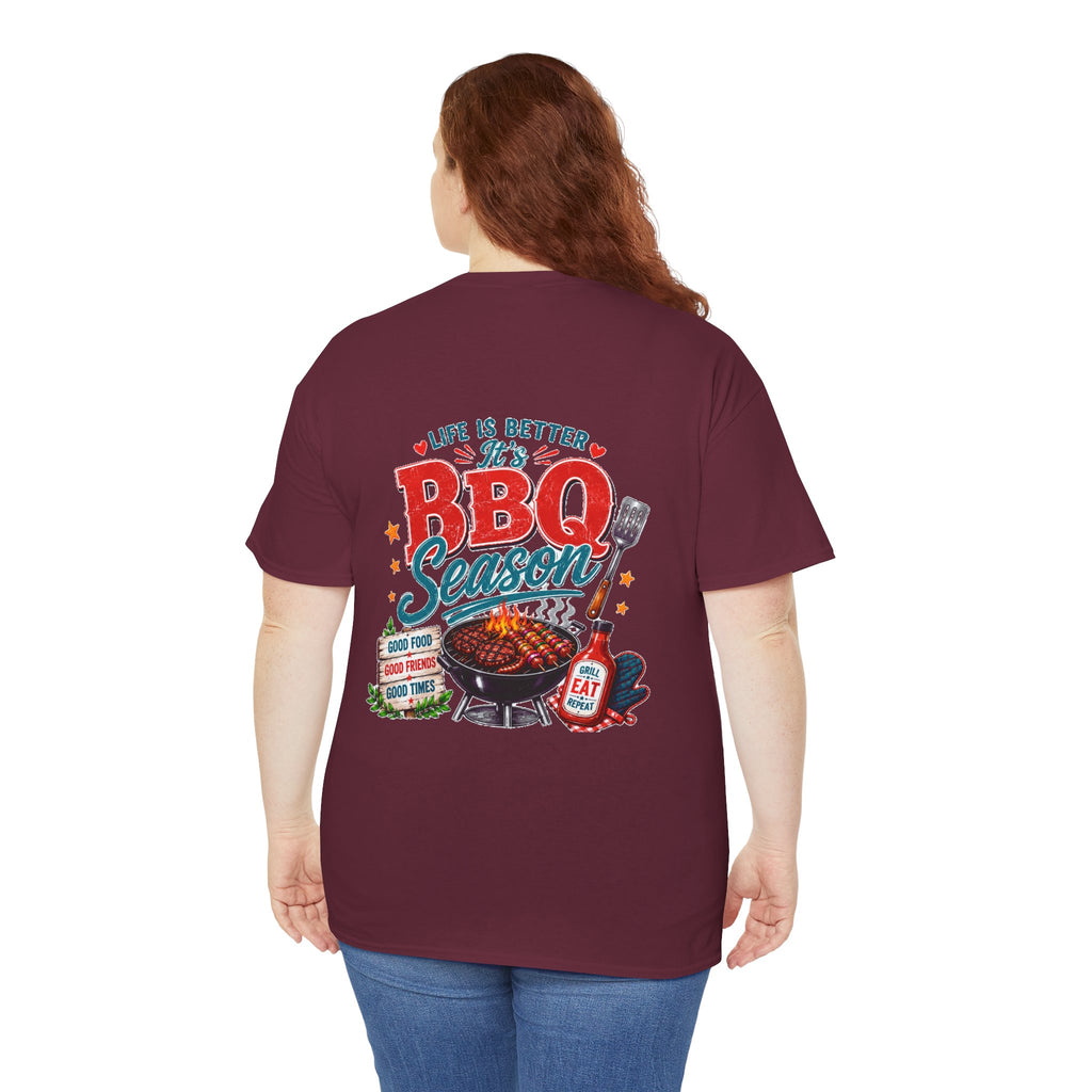 BBQ Season T-Shirt | Life Is Better It's BBQ Season Tee | Funny Grill Shirt | Summer Cookout Tee | Barbecue Lover Gift | Backyard BBQ Shirt