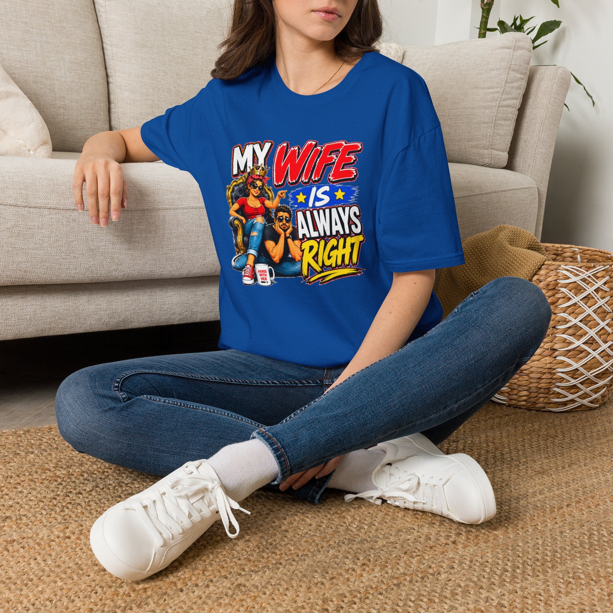 My Wife Is Always Right Shirt, Funny Wife T-Shirt, Husband Gift, Marriage Humor Tee, Couples Shirt, Anniversary Gift for Wife, Funny Graphic Tee