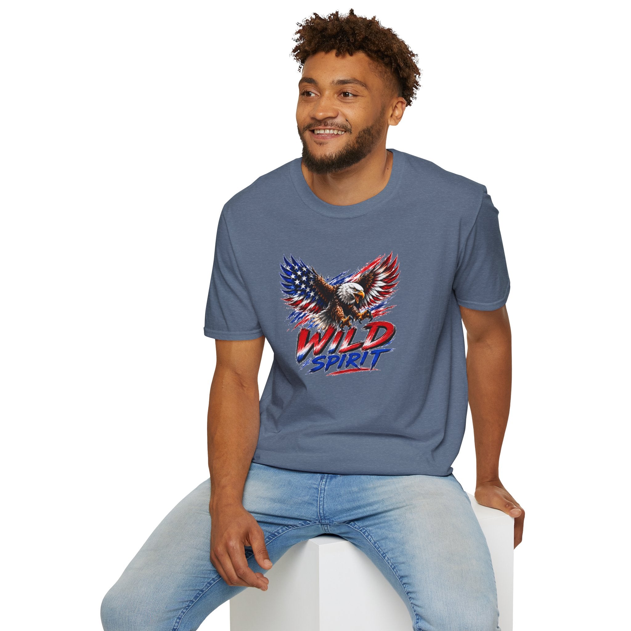 American Eagle T Shirt, Patriotic Eagle Shirt, Wild Spirit Tee, USA Flag Shirt, Fourth of July Shirt, Unisex Graphic Tee