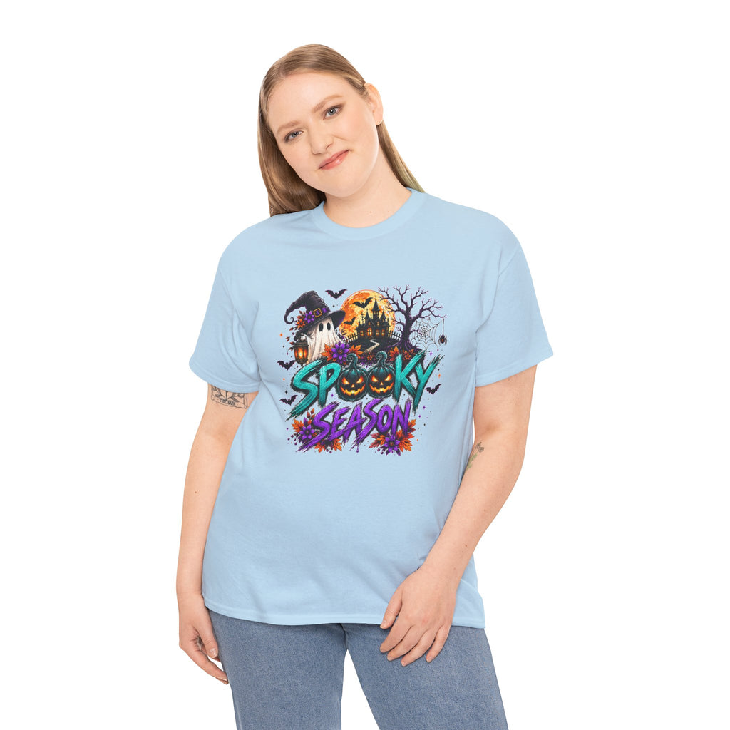 Spooky Season Halloween T-Shirt, Haunted House Pumpkin Tee, Halloween Graphic Shirt, Unisex Fall Tee