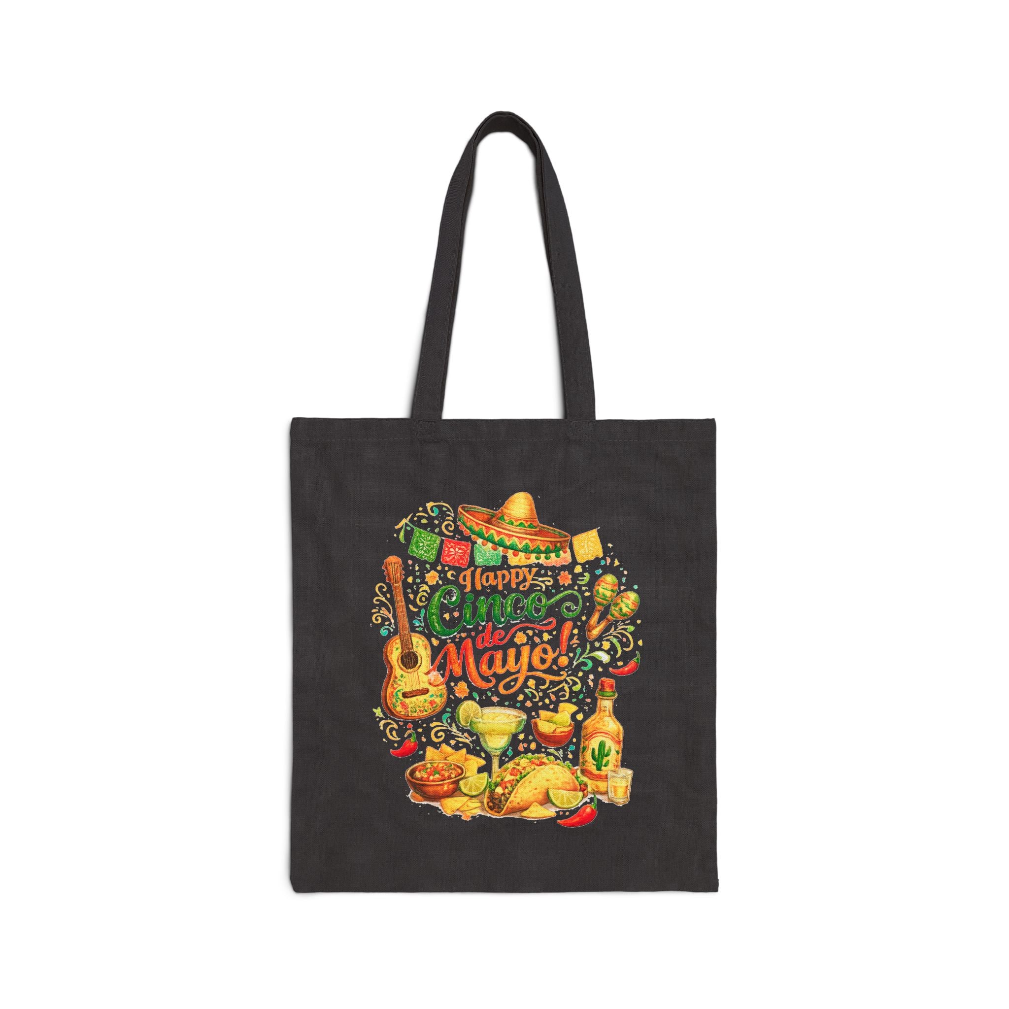 Cinco de Mayo Canvas Tote Bag — Festive Mexican Fiesta Grocery & Market Bag