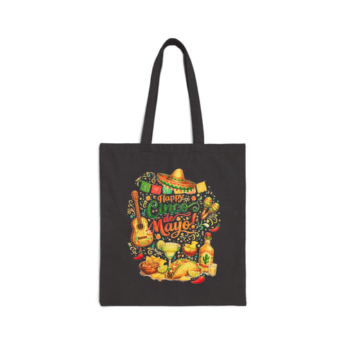 Cinco de Mayo Canvas Tote Bag — Festive Mexican Fiesta Grocery & Market Bag