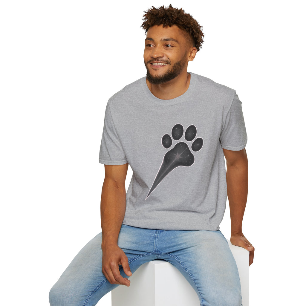 Minimal Paw Print T-Shirt, Dog Lover Tee, Aesthetic Pet Shirt, Paw Comet Design