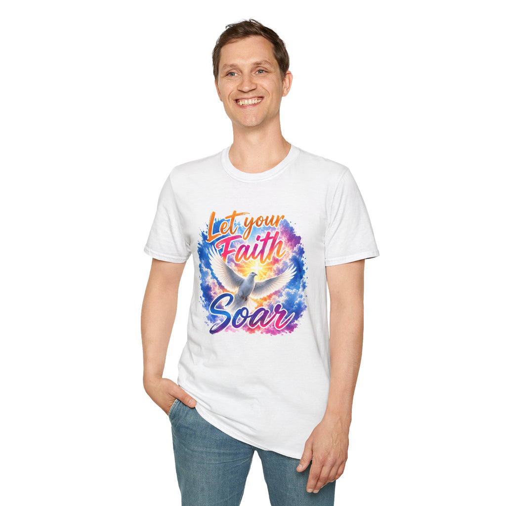 Let Your Faith Soar Christian Dove T-Shirt | Inspirational Faith Tee | Holy Spirit Dove Shirt | Religious Gift for Women & Men