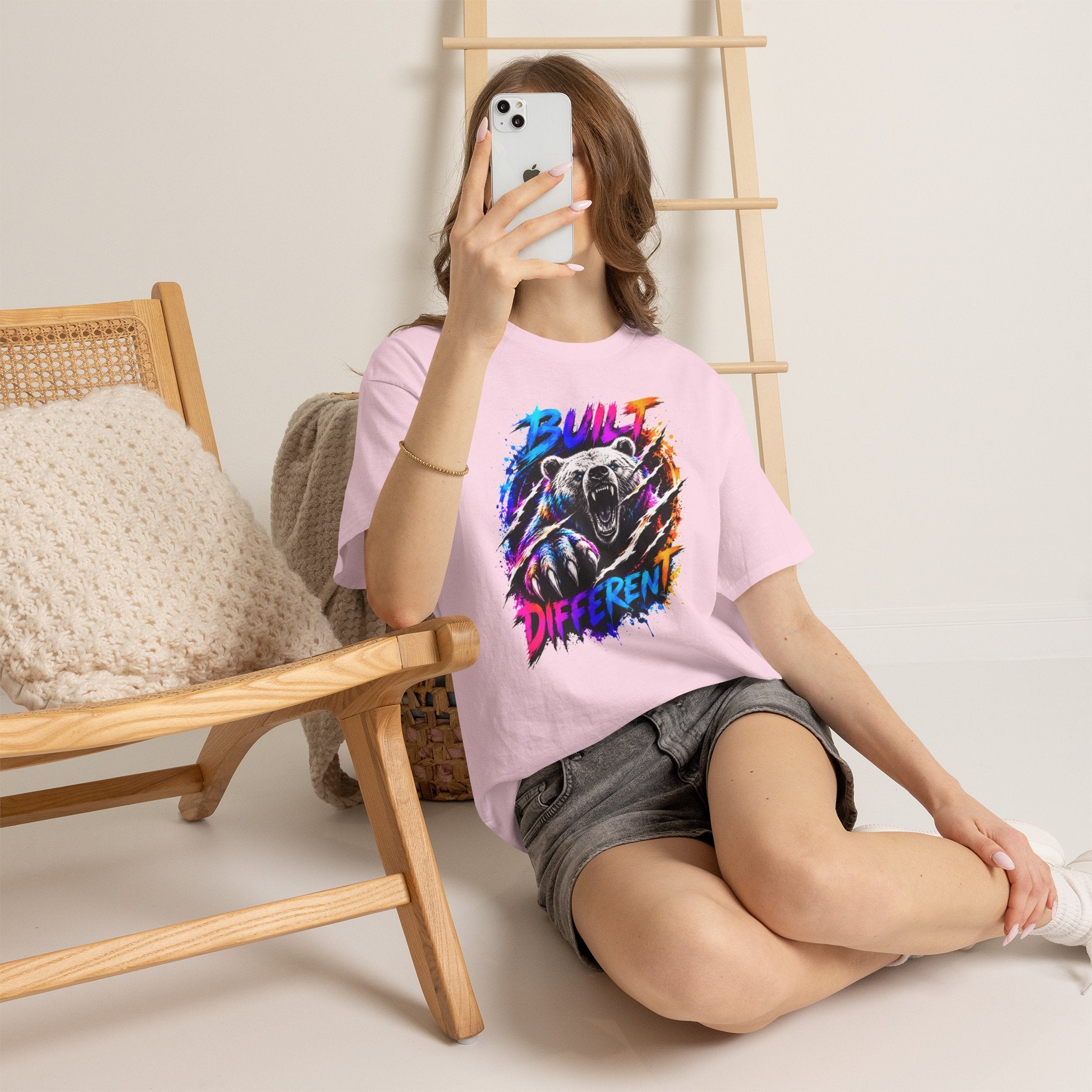 Built Different Bear T-Shirt — Bold Retro Grunge Graphic Tee