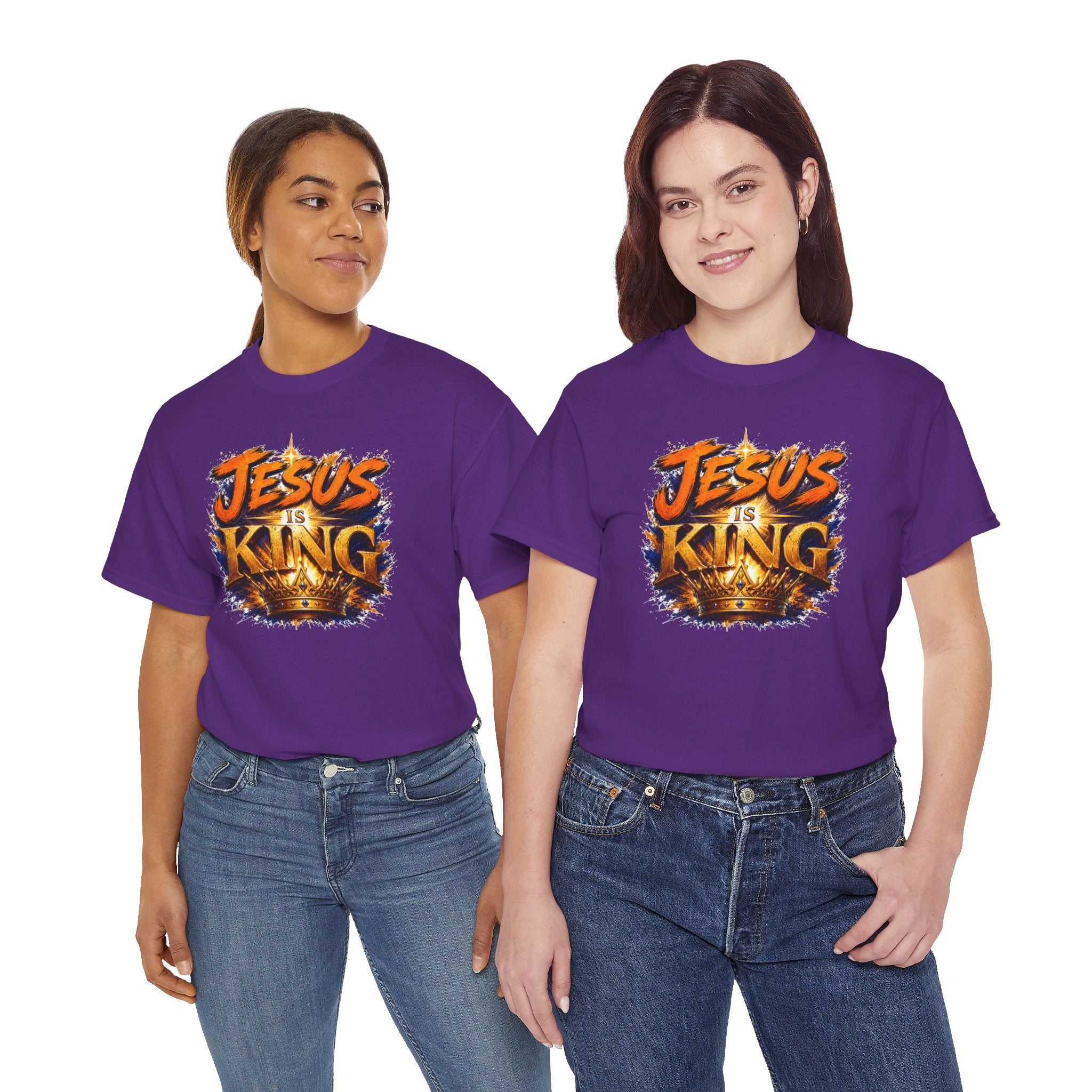 Jesus Is King Christian T-Shirt | Crown Graphic Tee | Religious Unisex Shirt | Faith Apparel | Christian Gift for Men & Women