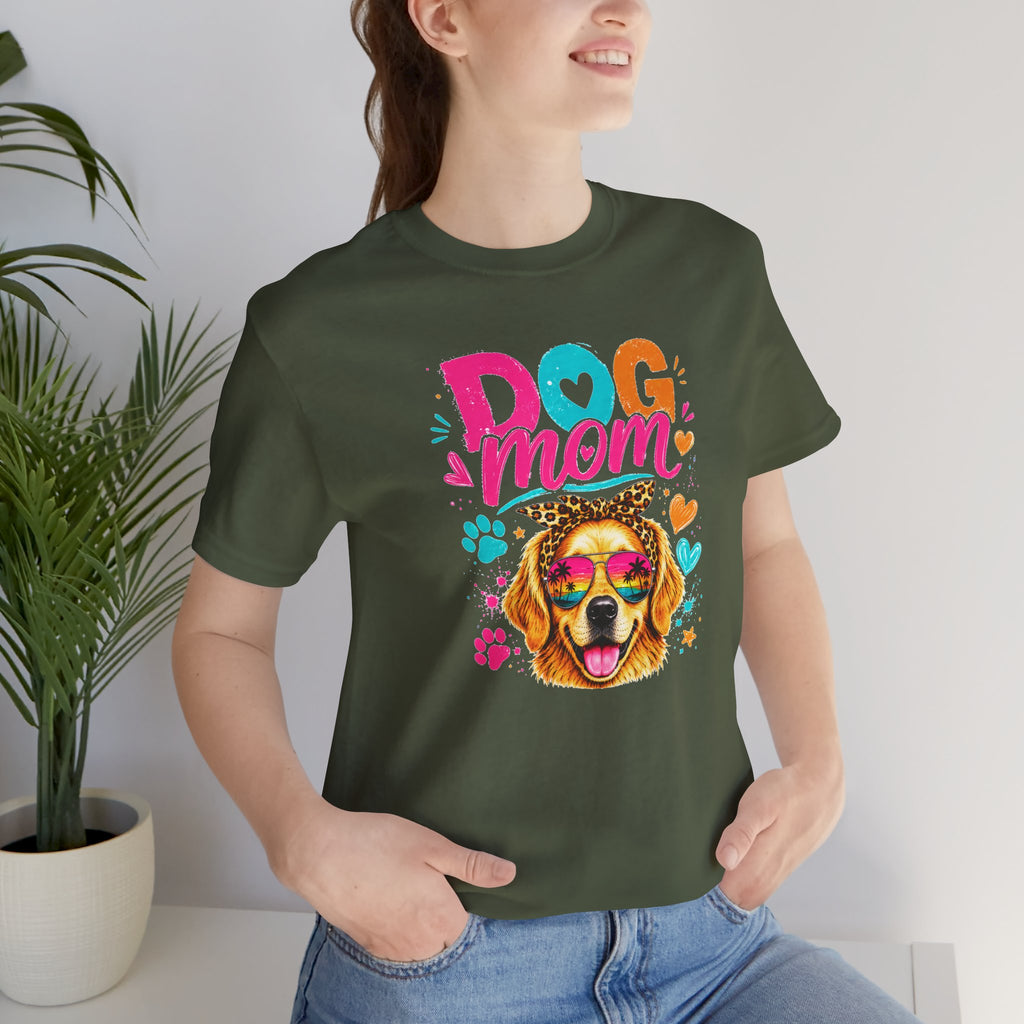 Dog Mom T-Shirt | Golden Retriever Shirt | Funny Dog Mom Gift | Colorful Retro Dog Lover Tee | Unisex Graphic T-Shirt