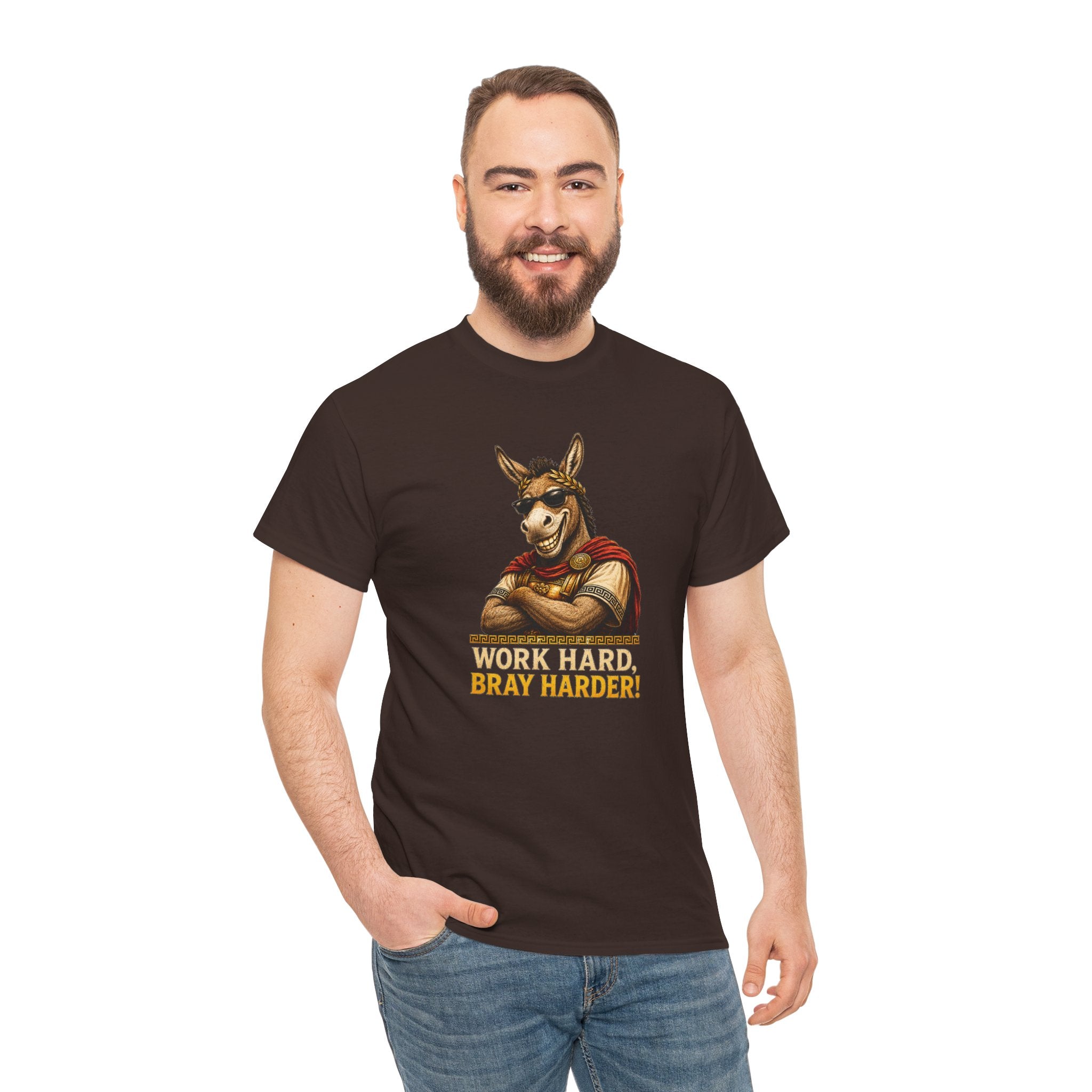 Work Hard Bray Harder T‑Shirt — Funny Donkey Motivational Tee