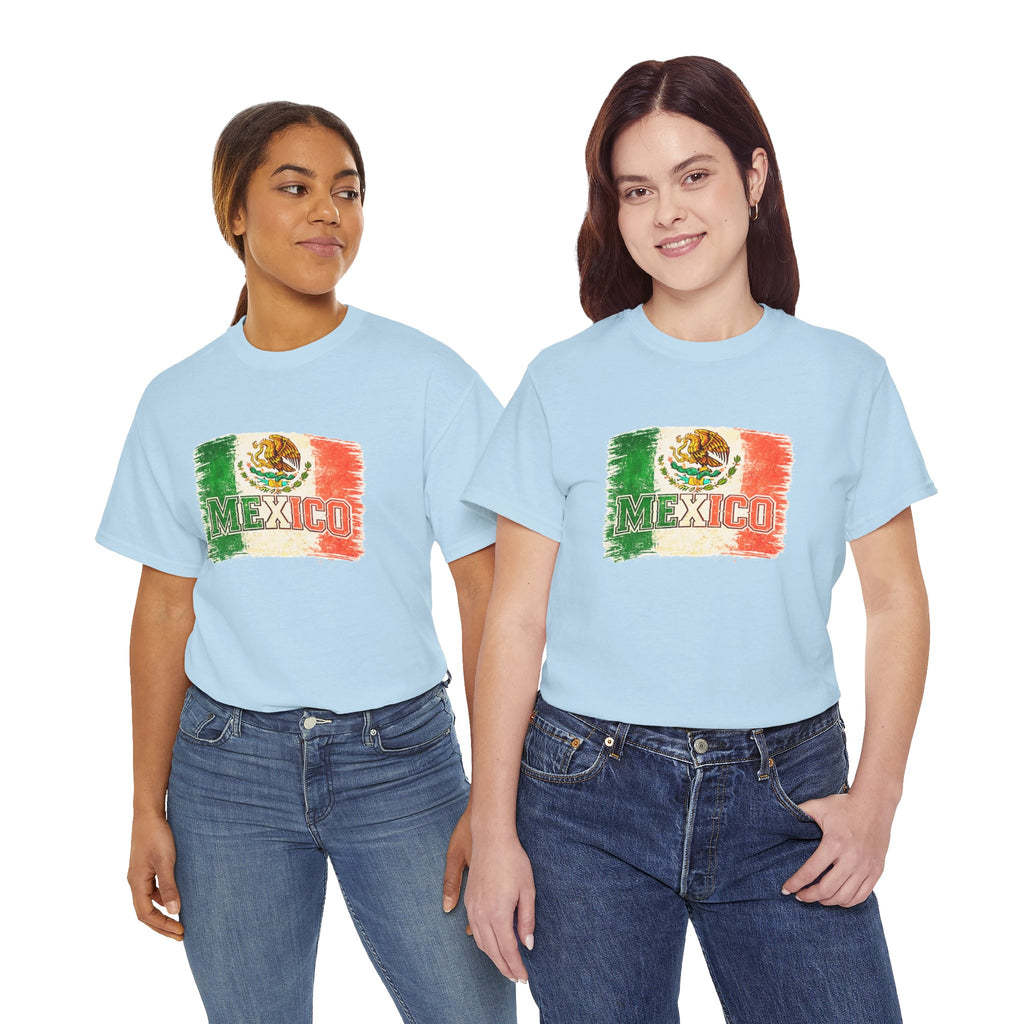 Mexico Flag Vintage T-Shirt — Distressed Mexican Emblem Tee