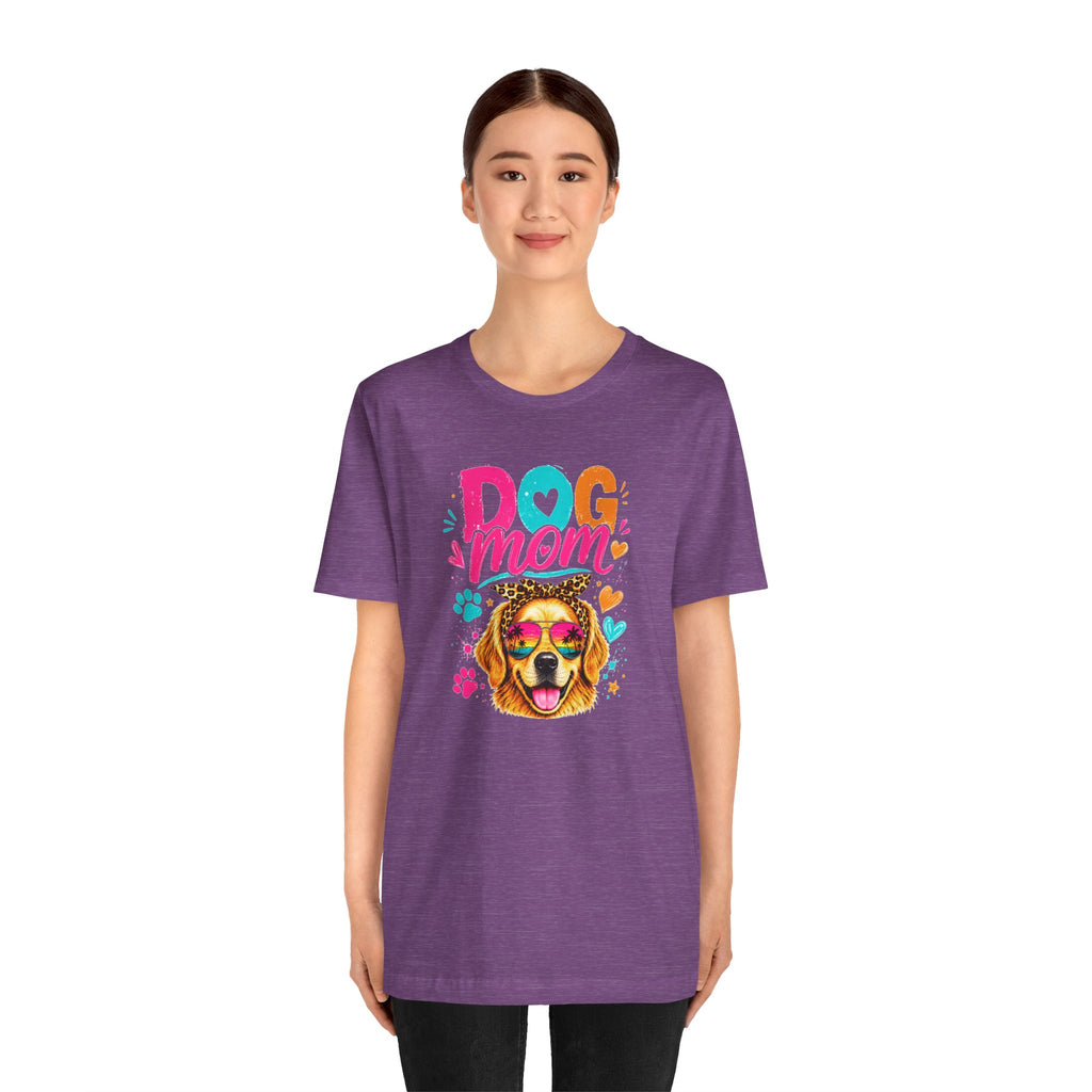 Dog Mom T-Shirt | Golden Retriever Shirt | Funny Dog Mom Gift | Colorful Retro Dog Lover Tee | Unisex Graphic T-Shirt