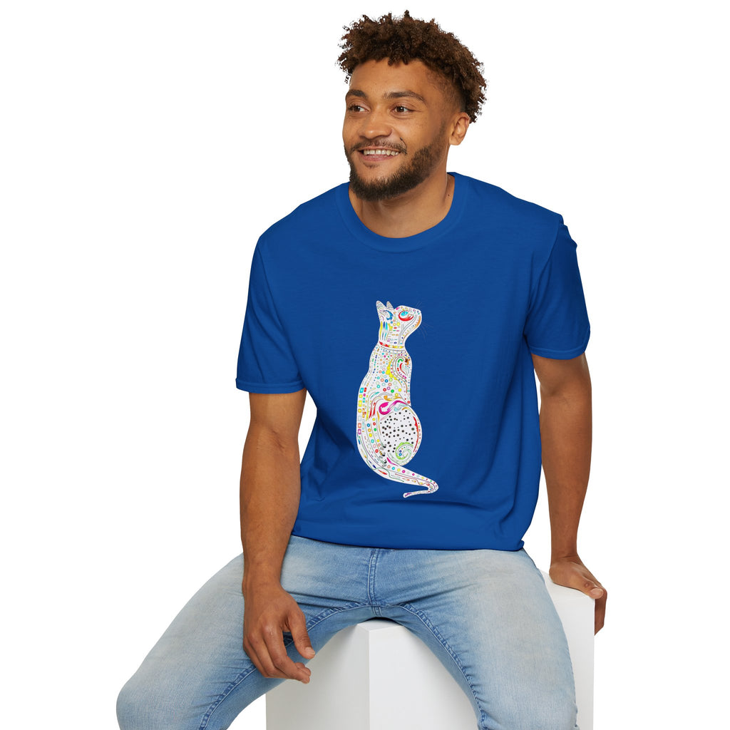 Cat Lover Shirt, Colorful Cat Graphic T-Shirt, Cute Cat Silhouette Tee