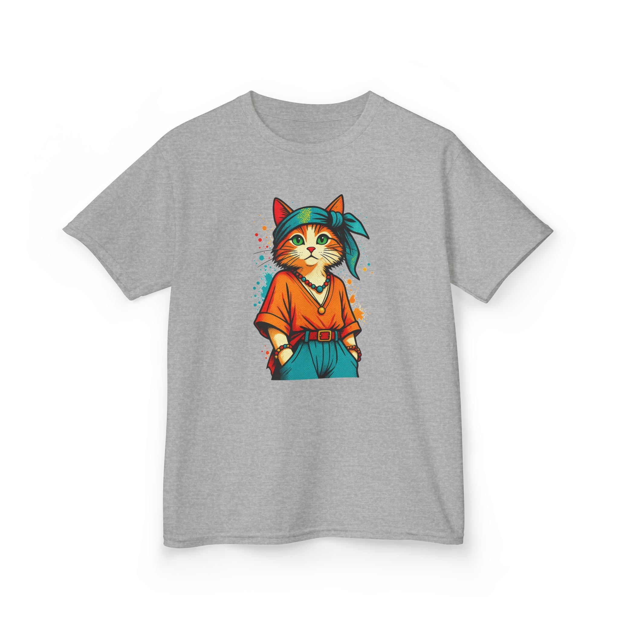 Kid's Retro Cat Tee — Cool Cat Graphic Shirt for Kids