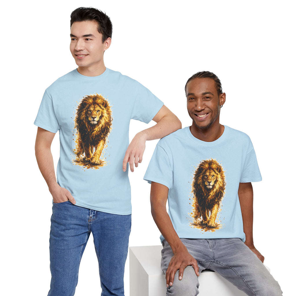 Lion Graphic T-Shirt, Majestic Walking Lion Tee, Watercolor Wildlife Shirt, Unisex Animal Graphic Tee, Lion Lover Gift, Nature Art Shirt